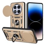 Coque de t�l�phone tpu + pc pour redmi note 14 pro + 5g avec design de couverture a glissi�re, or
