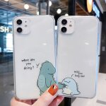 Coque de t�l�phone ultra mince transparente en forme de dinosaure, pour iphone 12 11 pro mini max xs ...
