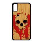Coque tete de mort iphone xs bois silicone rigide street art epouvante os