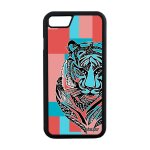 Coque tigre iphone 8 silicone tribal afrique tasmanie rose cube bumper 4g