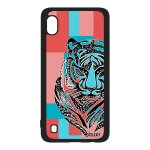 Coque tigre de protection samsung a10 silicone animaux tribal dessin fauve etui femme ethnique carr� ...