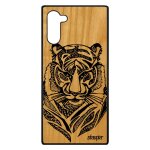 Coque tigre pour samsung note 10 bois silicone portable noir solide azteque smartphone cover tribal animaux ...