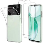 Coque tpu souple transparente + 2 verres tremps pour zte blade a35 / blade a55 (6, 75 pouces) - protection ...