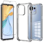 Coque transparente en gel silicone + 1x verre tremp pour zte blade v50 vita - bumper, bords surlevs, ...