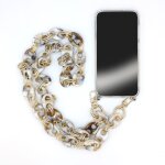 Coque transparente pour iphone 14 pro plus (6, 7) lani�re / bandouli�re / cordon anneaux marbre blanc ...