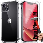 Coque transparente pour iphone 14 protection antichoc + 2 verres trempes