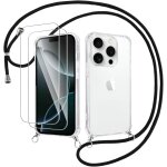 Coque transparente iphone 16 pro 6, 3  - tpu souple + pc, cordon rglable lanire, 2 verres tremps inclus, ...