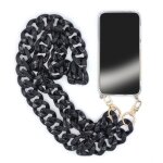 Coque transparente pour iphone x / xs avec lani�re / bandouli�re t�l�phone anneaux noir