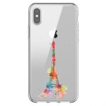 Coque transparente pour iphone x / xs tour eiffel colore