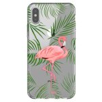 Coque transparente pour iphone xr flamant rose