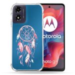 Coque transparente pour motorola g04 4g attrape reve rose