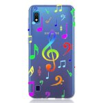 Coque transparente pour samsung galaxy a10 note musique colore