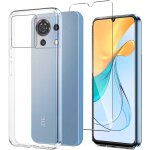 Coque transparente souple tpu compatible zte blade v50 vita (6, 75 pouces) + protection ecran verre tremp ...