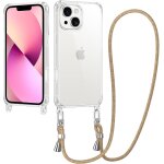 Coque transparente tpu souple anti - choc avec cordon bandoulire rglable 1, 6 m et chane multicolore ...