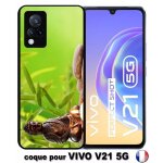 Coque pour vivo v21 4g / 5g - zen attitude bouddha bougie - silicone - noir