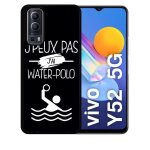Coque vivo y52 5g - j peux pas j ai water polo 2 - silicone - noir