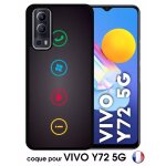 Coque vivo y72 5g - rebus i love windows and phone - silicone - noir