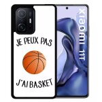 Coque pour xiaomi 11t - je peux pas j ai basket fond blanc - silicone - noir