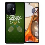 Coque pour xiaomi 11t pro 5g - jeu set et match de tennis - silicone - noir