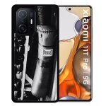 Coque pour xiaomi 11t pro 5g - sac de boxe black and white - silicone - noir