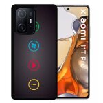 Coque pour xiaomi 11t pro - rebus i love windows and phone - silicone - noir