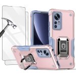 Coque pour xiaomi 12 / 12x etui, tpu + pc rigide armure protection housse avec 2 verre trempe / support ...