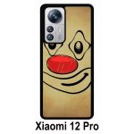 Coque pour xiaomi 12 pro - smiley clown nez rouge - silicone - noir