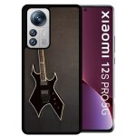 Coque pour xiaomi 12s pro - guitare rock n roll - silicone - noir