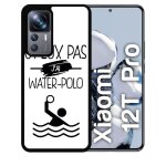 Coque xiaomi 12t pro - j peux pas j ai water polo 1 - silicone - noir