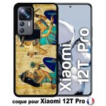 Coque pour xiaomi 12t pro - papyrus �gypte - silicone - noir