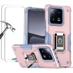 Coque pour xiaomi 13 pro etui, tpu + pc rigide armure protection housse avec 2 verre trempe / support ...