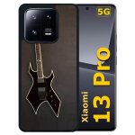 Coque pour xiaomi 13 pro - guitare rock n roll - silicone - noir