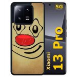 Coque pour xiaomi 13 pro - smiley clown nez rouge - silicone - noir