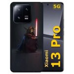Coque pour xiaomi 13 pro - star wars yoda ep�e rouge - silicone - noir