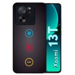 Coque pour xiaomi 13t - rebus i love windows and phone - silicone - noir