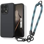 Coque pour xiaomi 15t, protection silicone slim antichoc noir avec dragonne amovible bleu - e. f. connection ...