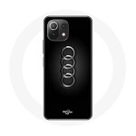 Coque pour xiaomi mi 11 lite audi logo cache moyeu fond noir