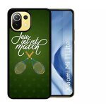 Coque pour xiaomi mi 11 lite - jeu set et match de tennis - silicone - noir