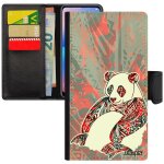 Coque xiaomi mi 8 lite simili cuir portefeuille panda multicolore case dessin cover azteque plume animal ...
