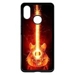 Coque pour xiaomi mi - 8 pro - blazing guitare - noir