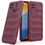 Coque pour xiaomi redmi 10c / poco c40 - housse etui silicone gel fine + verre trempe - rouge bordeaux ...