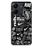 Coque pour xiaomi redmi 13c 4g nike air logo graffiti noir et blanc maniacase