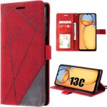 Coque pour xiaomi redmi 13c, etui en simili cuir avec porte - cartes, protection antichoc avec support, ...