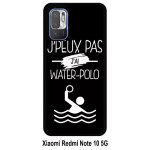 Coque xiaomi redmi note 10 5g - j peux pas j ai water polo 2 - silicone - noir