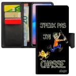 Coque pour xiaomi redmi note 10 portefeuille j'peux pas j'ai chasse noir humour comique rigide humoristique ...