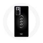 Coque pour xiaomi redmi note 10 pro audi logo cache moyeu fond noir