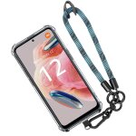 Coque pour xiaomi redmi note 12 4g - transparent antichoc anti - rayures avec dragonne amovible bleue ...