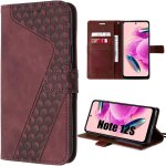 Coque pour xiaomi redmi note 12s, rouge, etui � motif de cube en cuir pu, avec porte - cartes et support ...