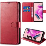 Coque pour xiaomi redmi note 12s, rouge etui pliable avec porte - cartes housse antichoc en cuir pu (pas ...