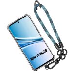 Coque pour xiaomi redmi note 15 5g / 4g, protection antichoc transparent avec dragonne bleue - e. f. ...